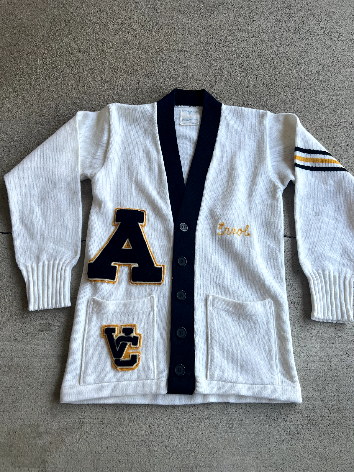 Vintage 70's Champion Varsity Cardigan Sweater