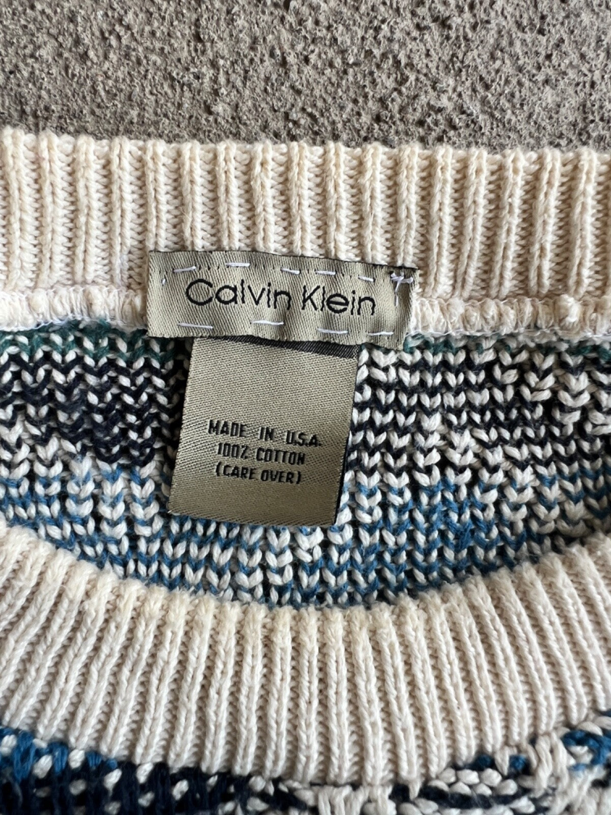 Vintage 90's Calvin Klein Geometric Knit Sweater