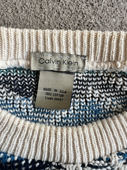 Vintage 90's Calvin Klein Geometric Knit Sweater