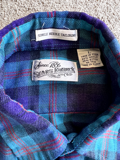 Vintage 80's Sears Roebuck Single Thread Button Up Shirt