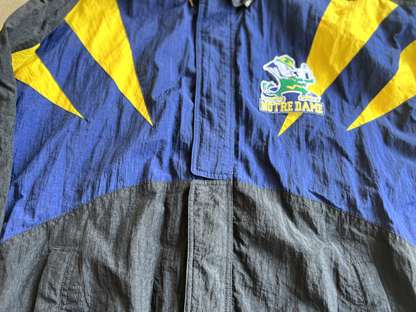 Vintage 90's Apex One Notre Dame Hooded Bomber Jacket.