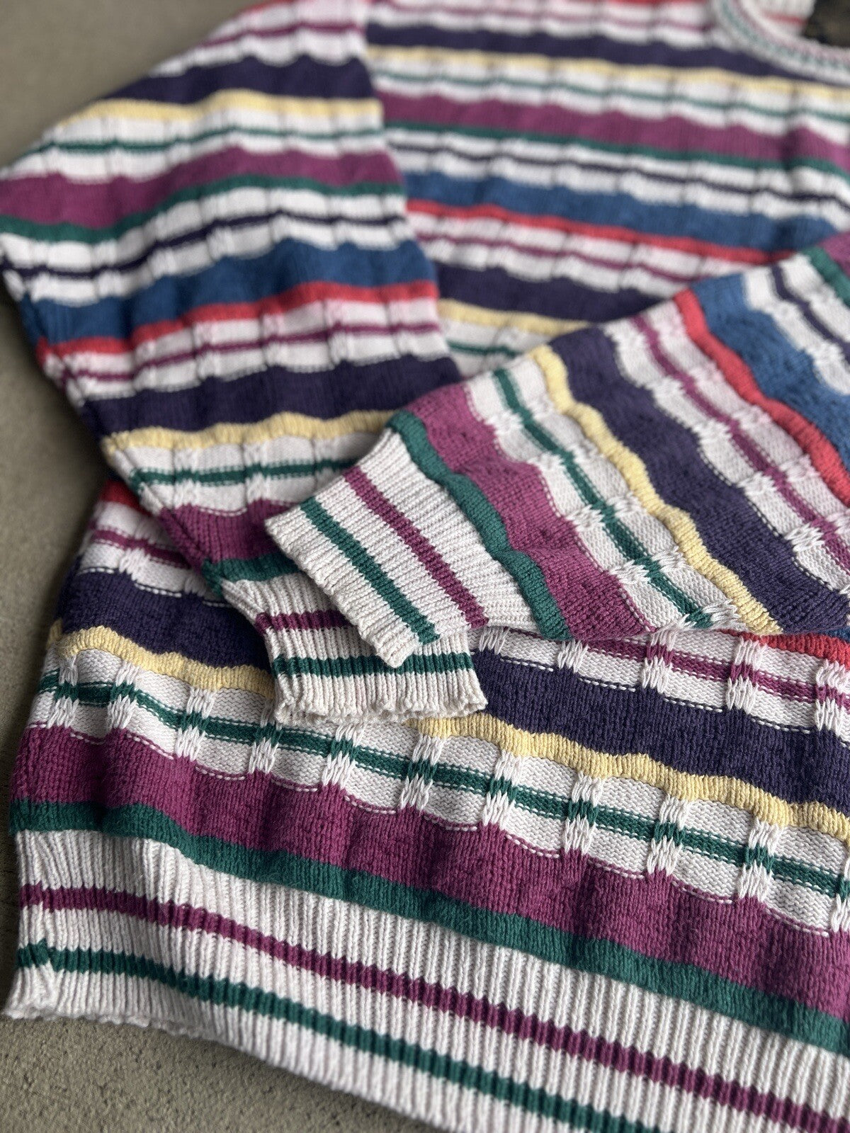 Vintage 90's Eddie Bauer Striped Knit Crewneck Sweater
