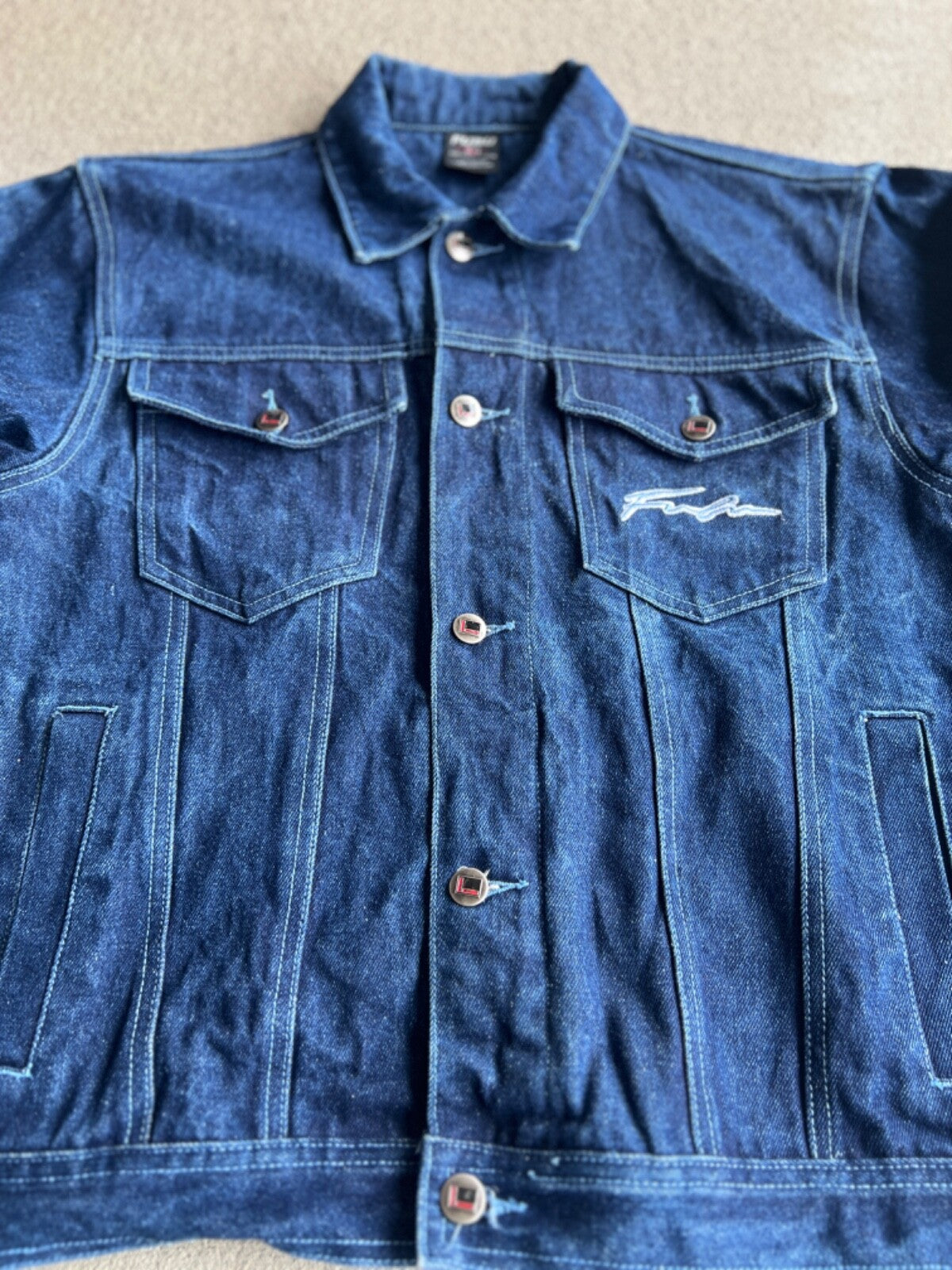 Vintage 90's FUBU Womens Script Denim Trucker Jacket