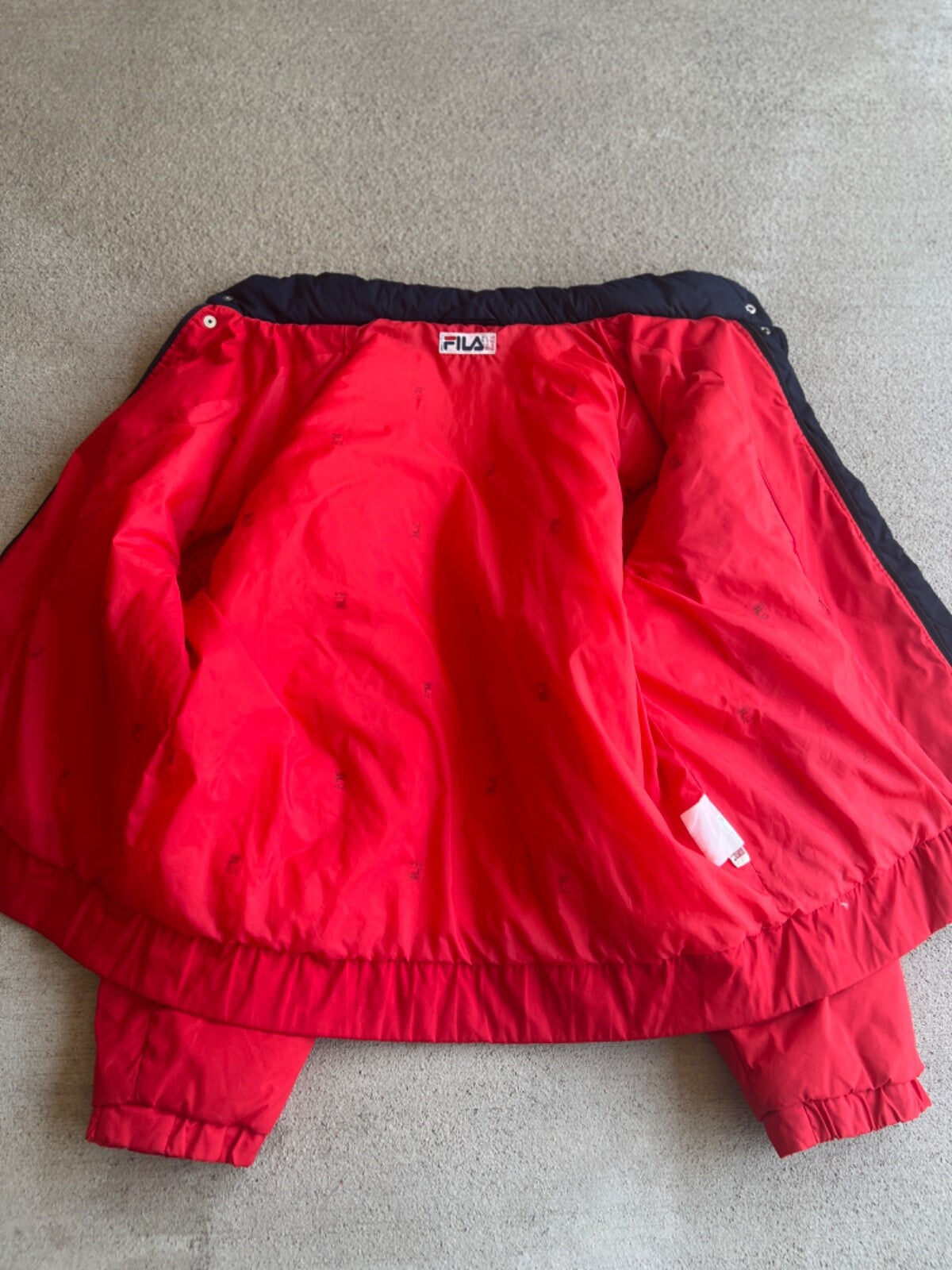 Vintage 90's Fila Made in Italy Puffer Convertible Bomber Jacket