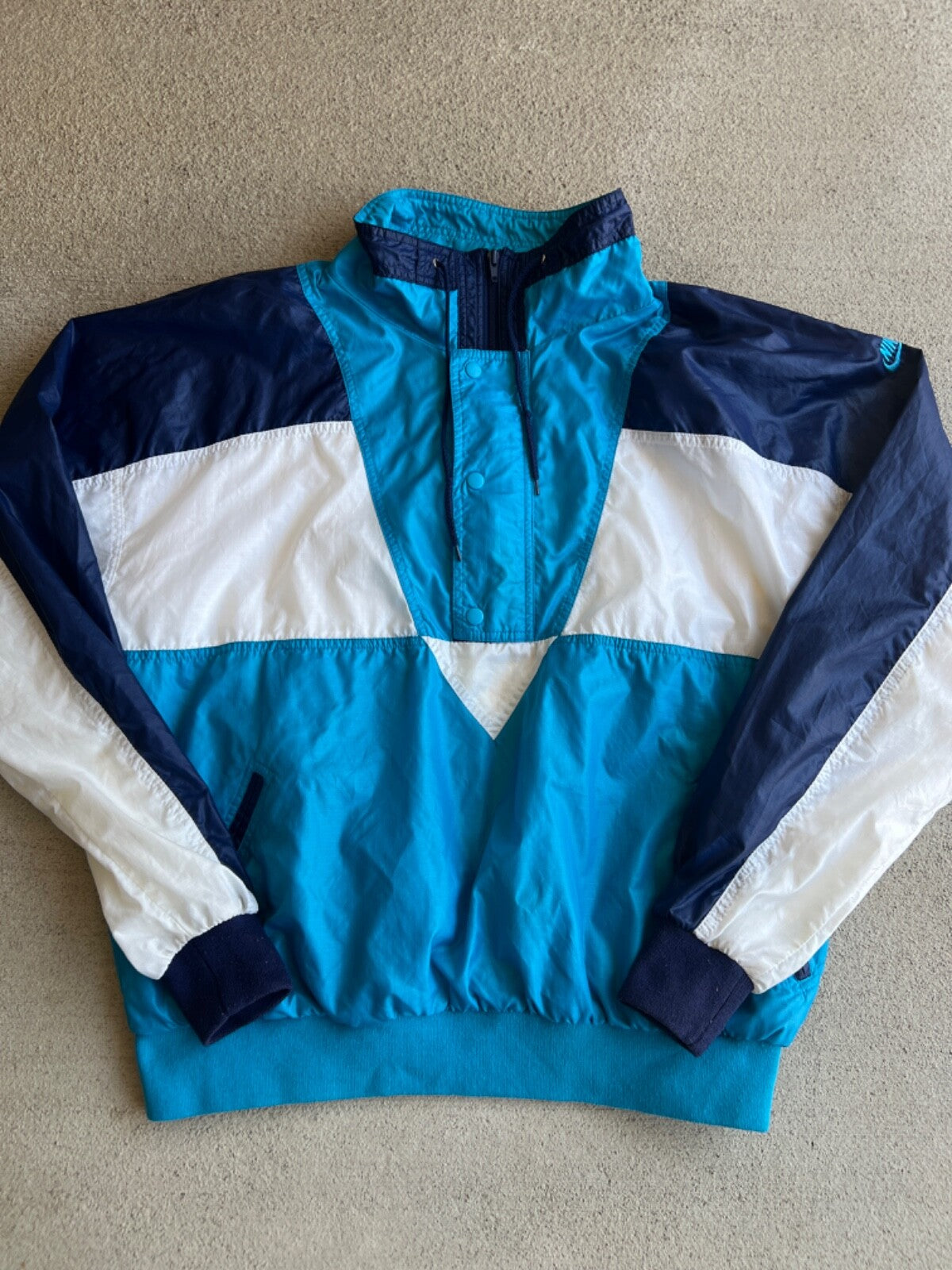 Vintage 90's Nke 1/4 Zip Mock Neck Pullover Windbreaker Jacket