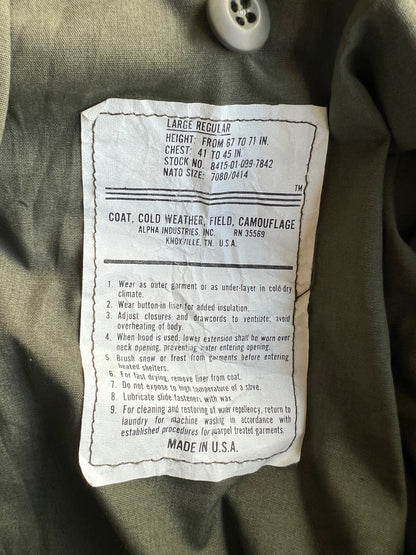 Vintage Alpha Industries Woodland Camo Cold Weather Field Coat