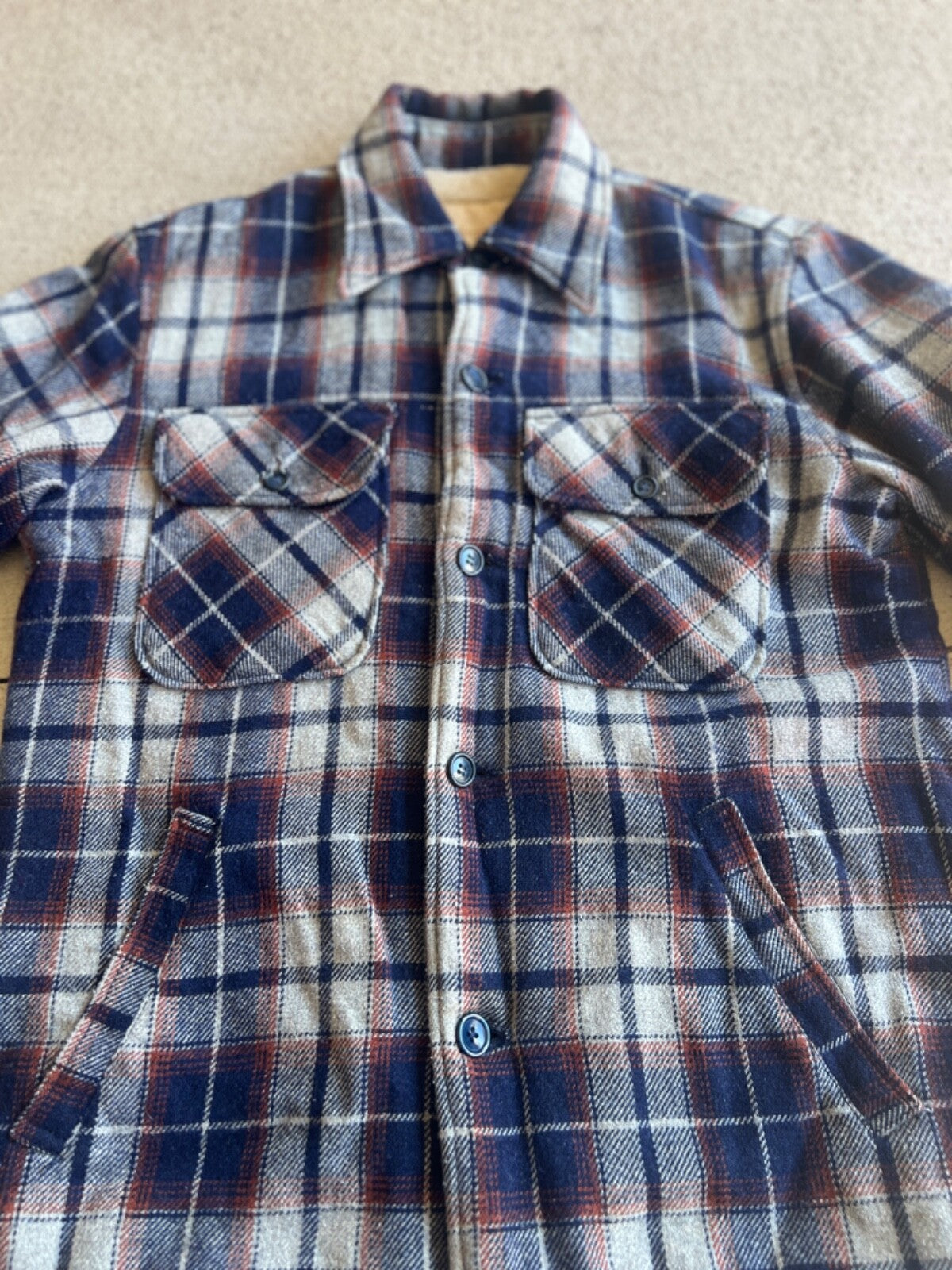Vintage 70's Big John Fleece Lined Button Up Overshirt