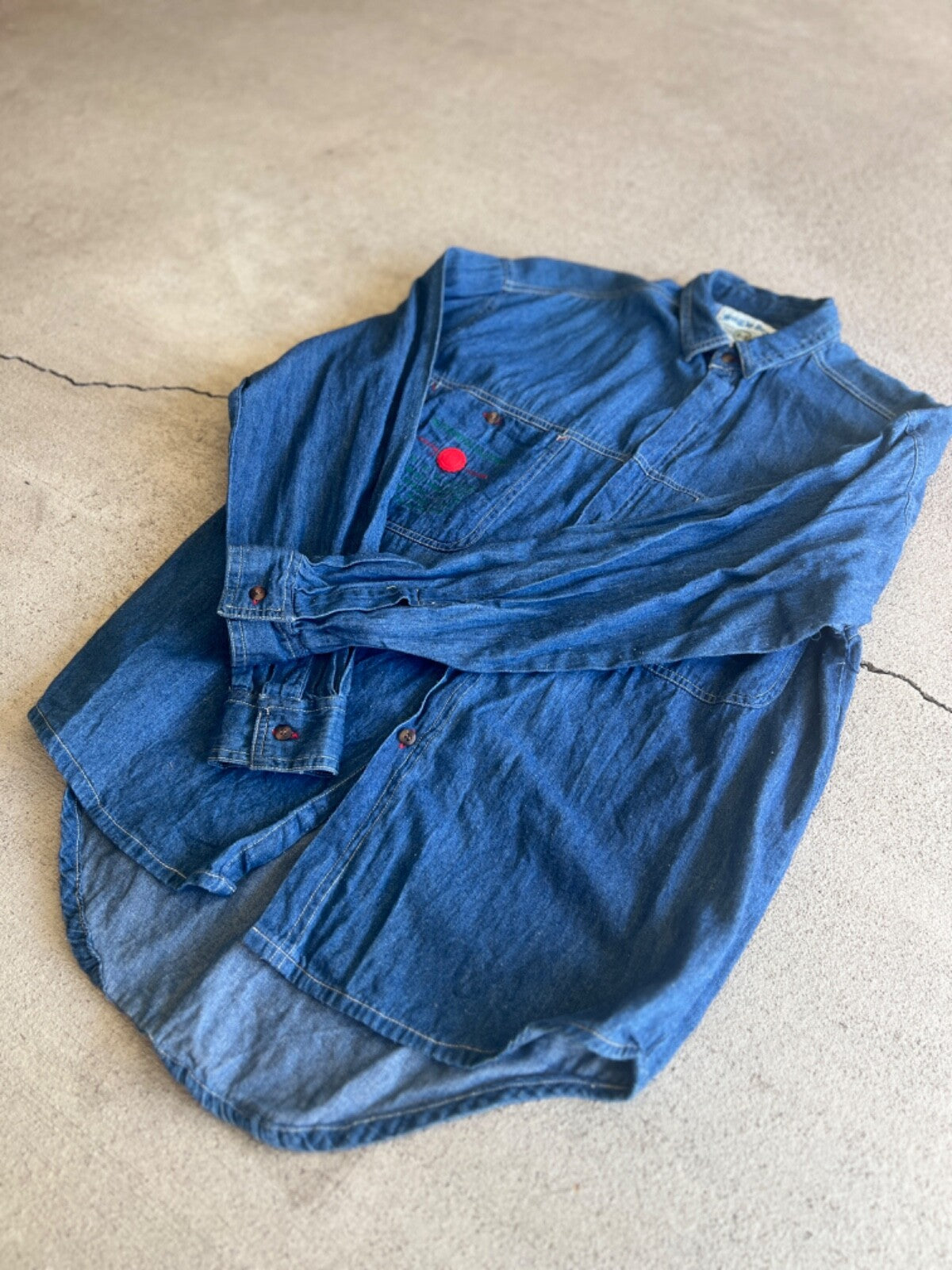 Vintage 90's Bugle Boy New Basics Denim Button Up Shirt
