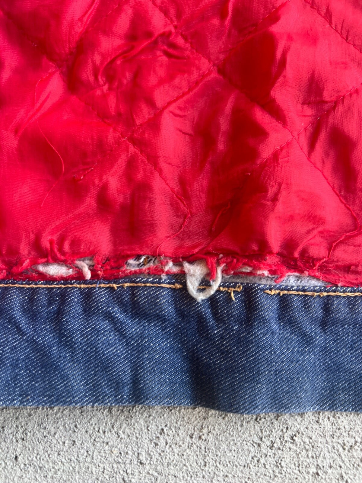 Vintage Roebucks Quilted Lined Denim Trucker Jacket