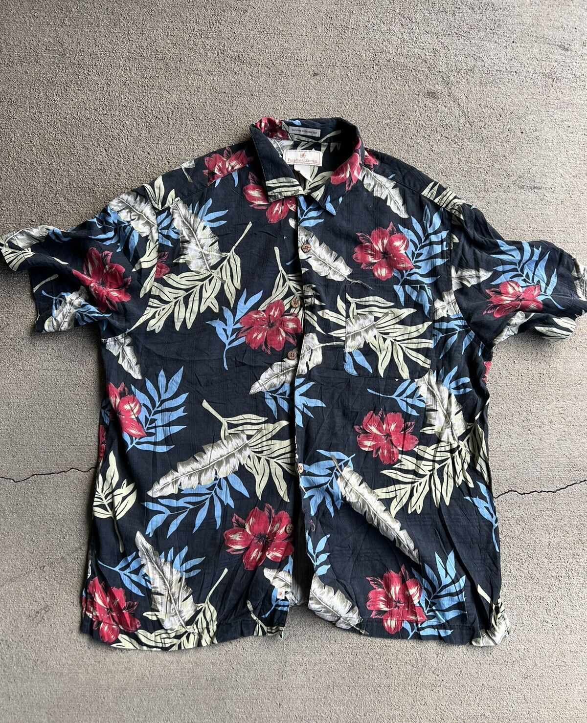 Vintage Y2K  Silk Hawaiian Button Up Shirt