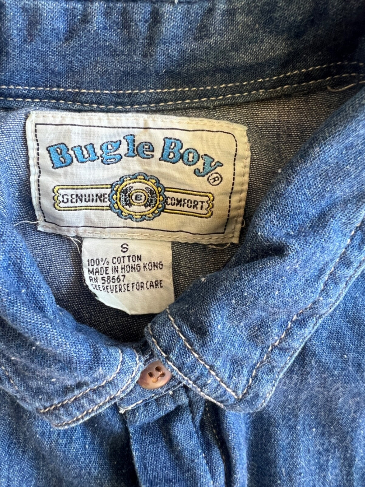 Vintage 90's Bugle Boy New Basics Denim Button Up Shirt