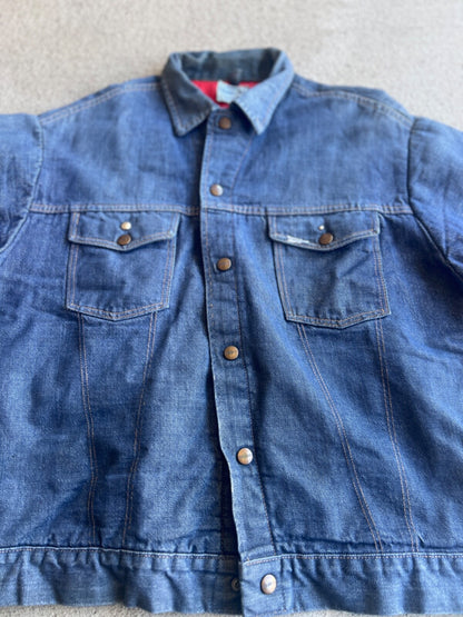 Vintage Roebucks Quilted Lined Denim Trucker Jacket
