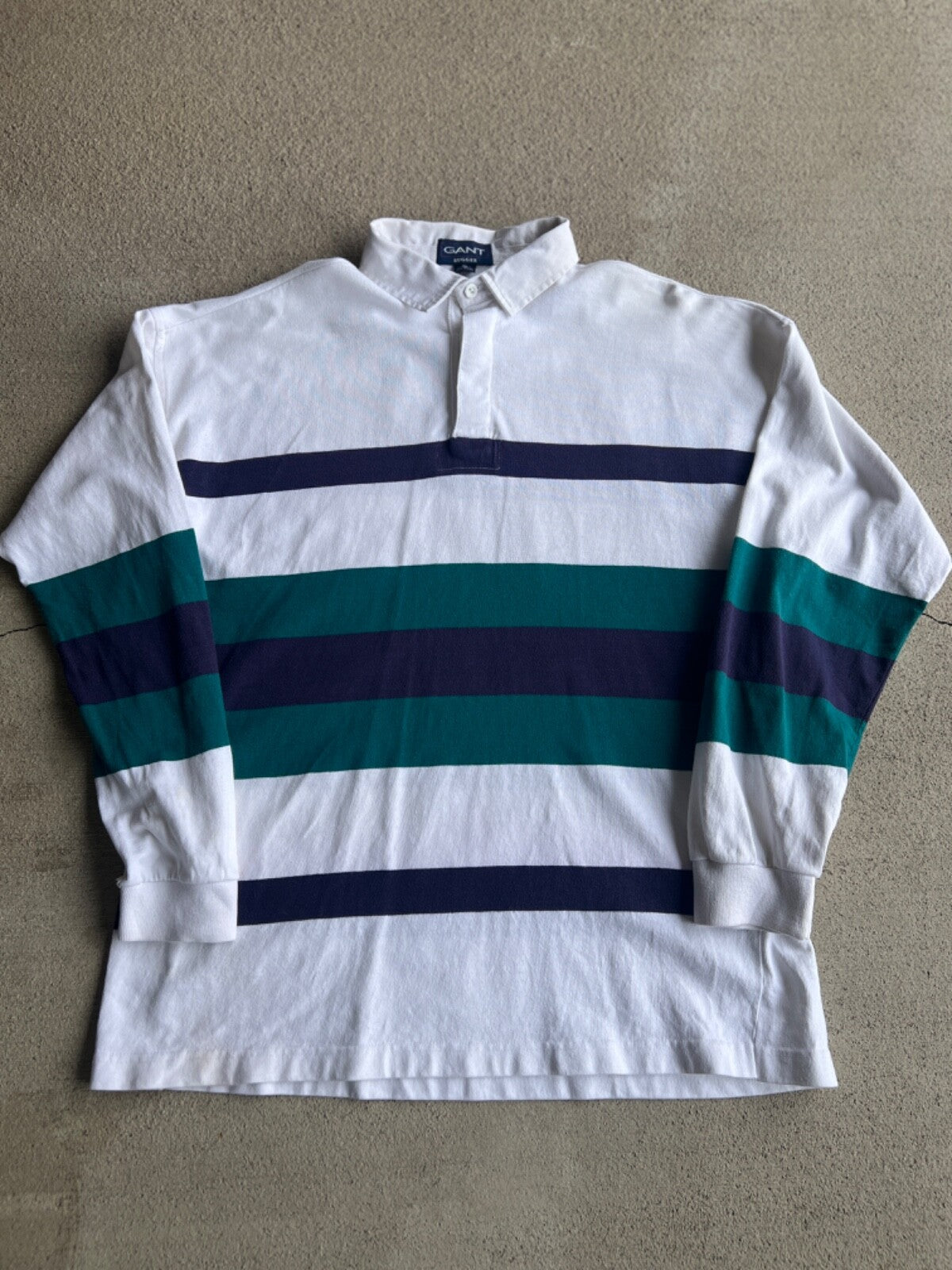 Vintage 90's Gant Rugged Classic Prep Striped Rugby Shirt