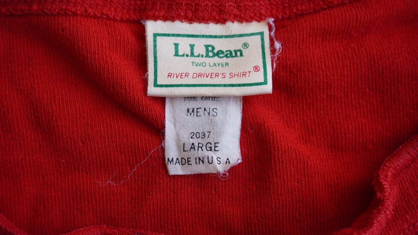 Vintage 80's L.L. Bean Long Sleeve Henley Shirt