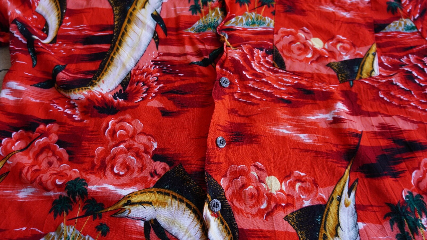 Vintage 90's BASIX Marlin Hawaiian Shirt