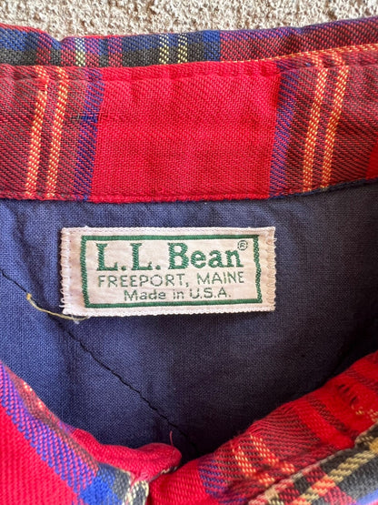 Vintage 80's L.L. Bean Tartan Button Up Overshirt