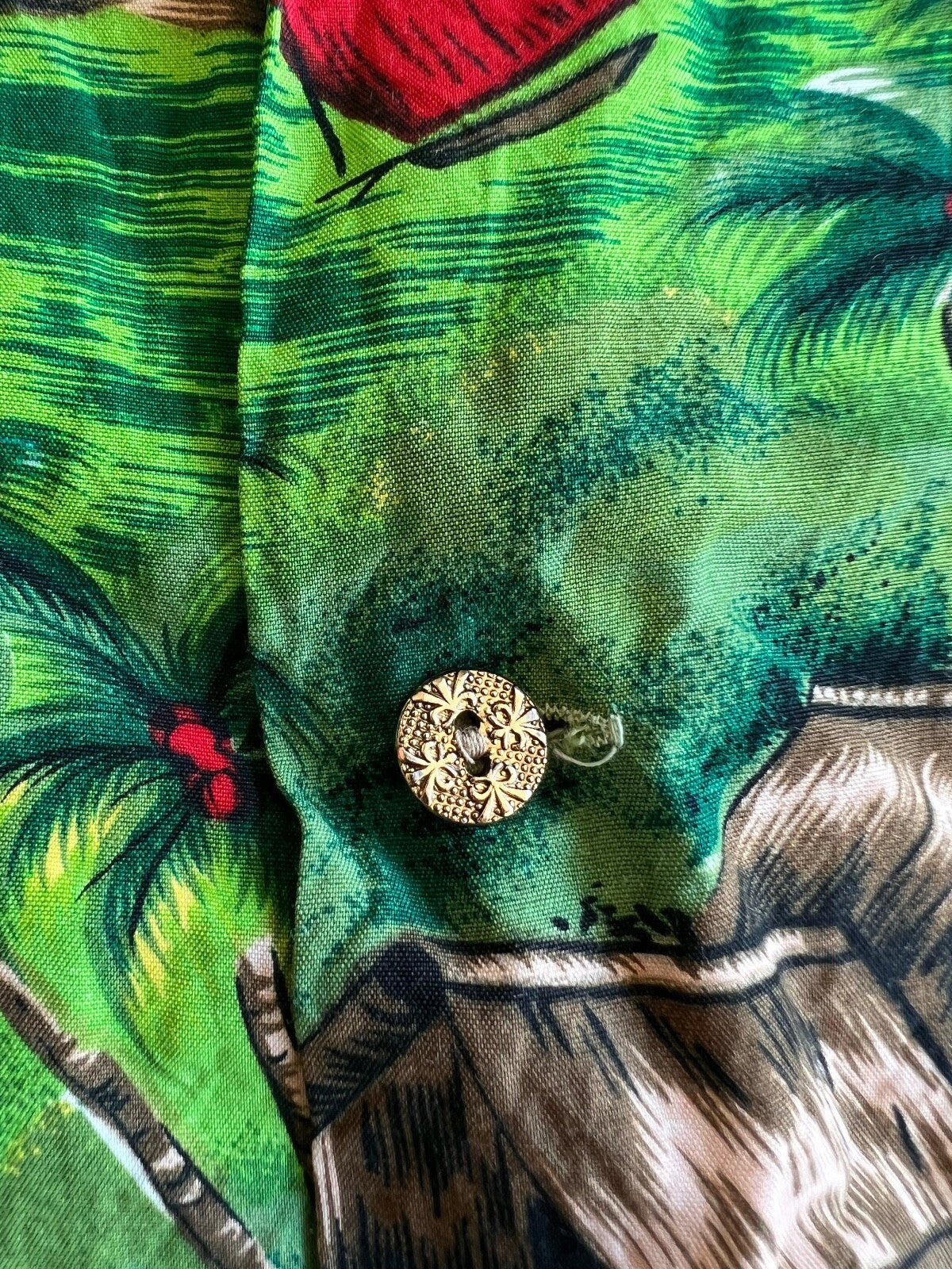 Vintage Island Fashions Hawaiian Camp Button Up Shirt