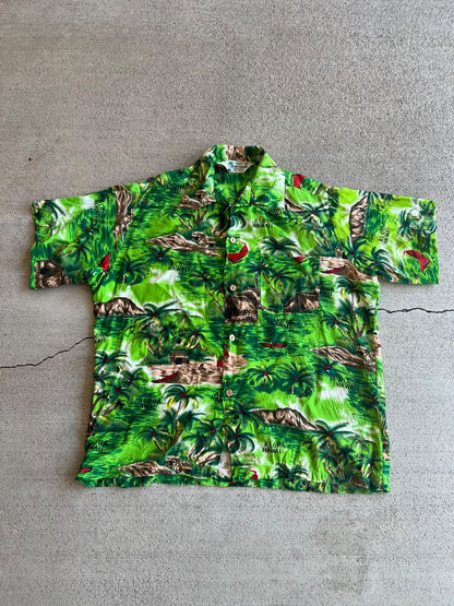 Vintage Island Fashions Hawaiian Camp Button Up Shirt