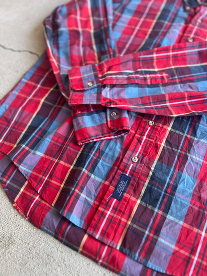 Vintage 90's Gant Foxhunt Plaid Button-Down Shirt