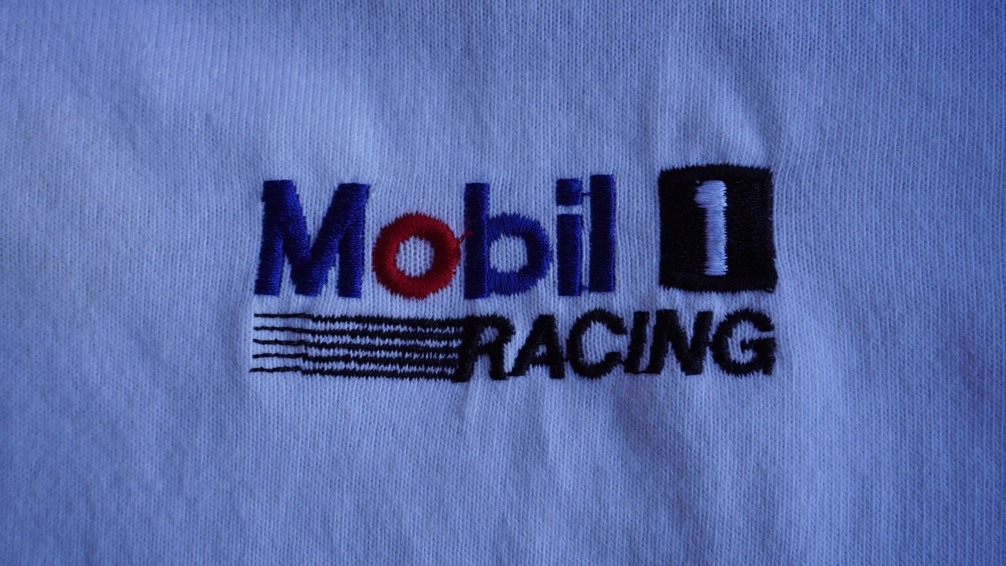 Vintage 90's Mobil 1 Racing Striped Rugby Shirt