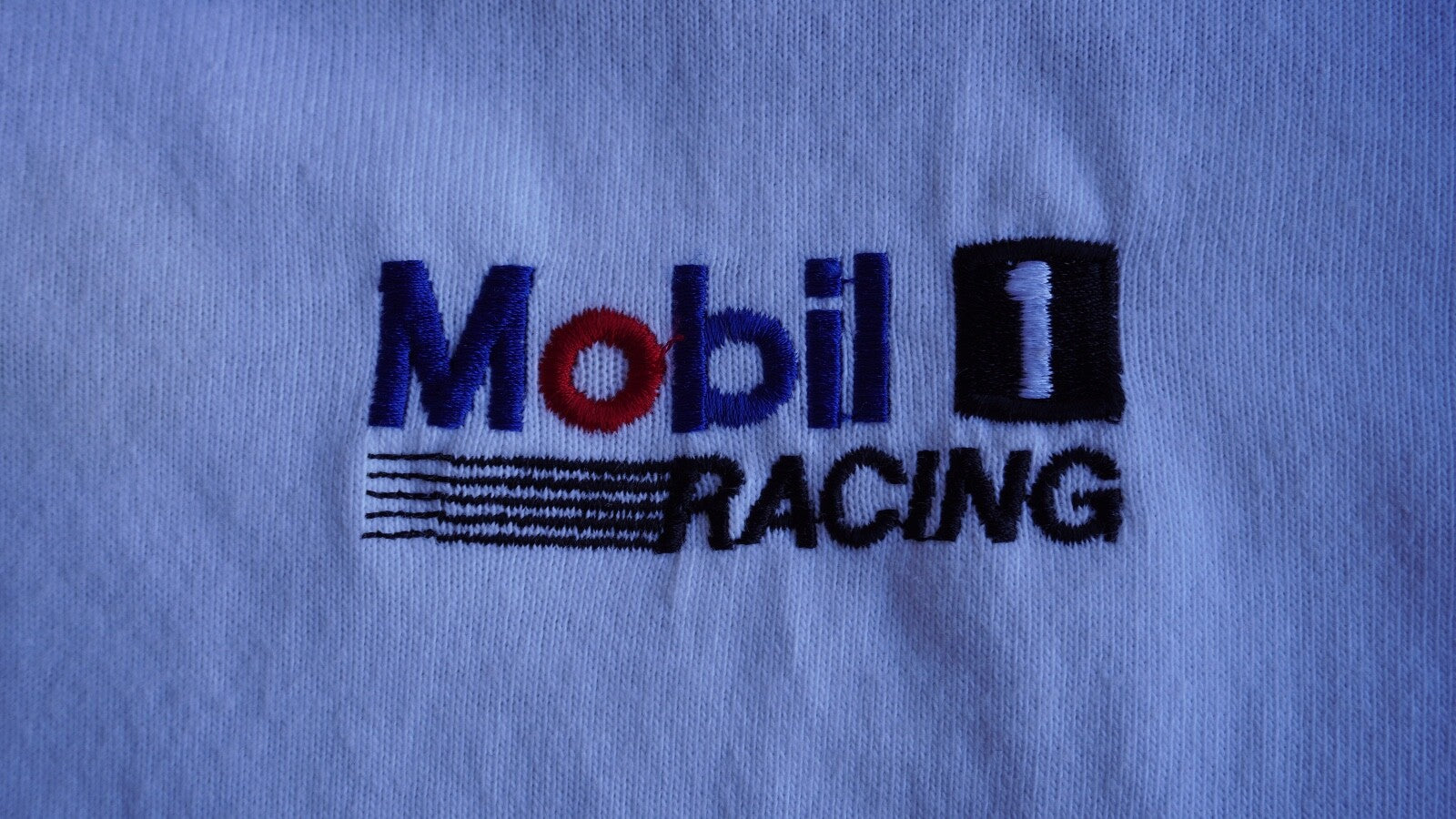 Vintage 90's Mobil 1 Racing Striped Rugby Shirt