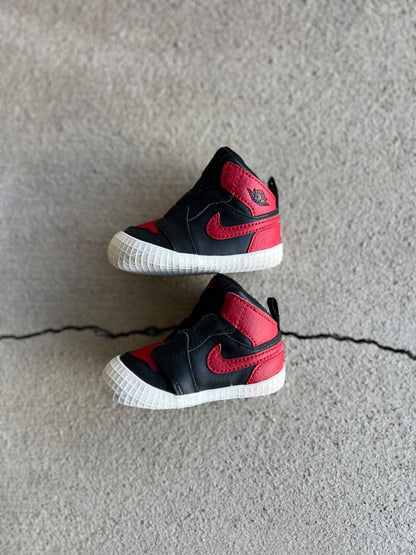 Jordan 1 Crib Bootie Black & Red (Bred) 3c w/Box