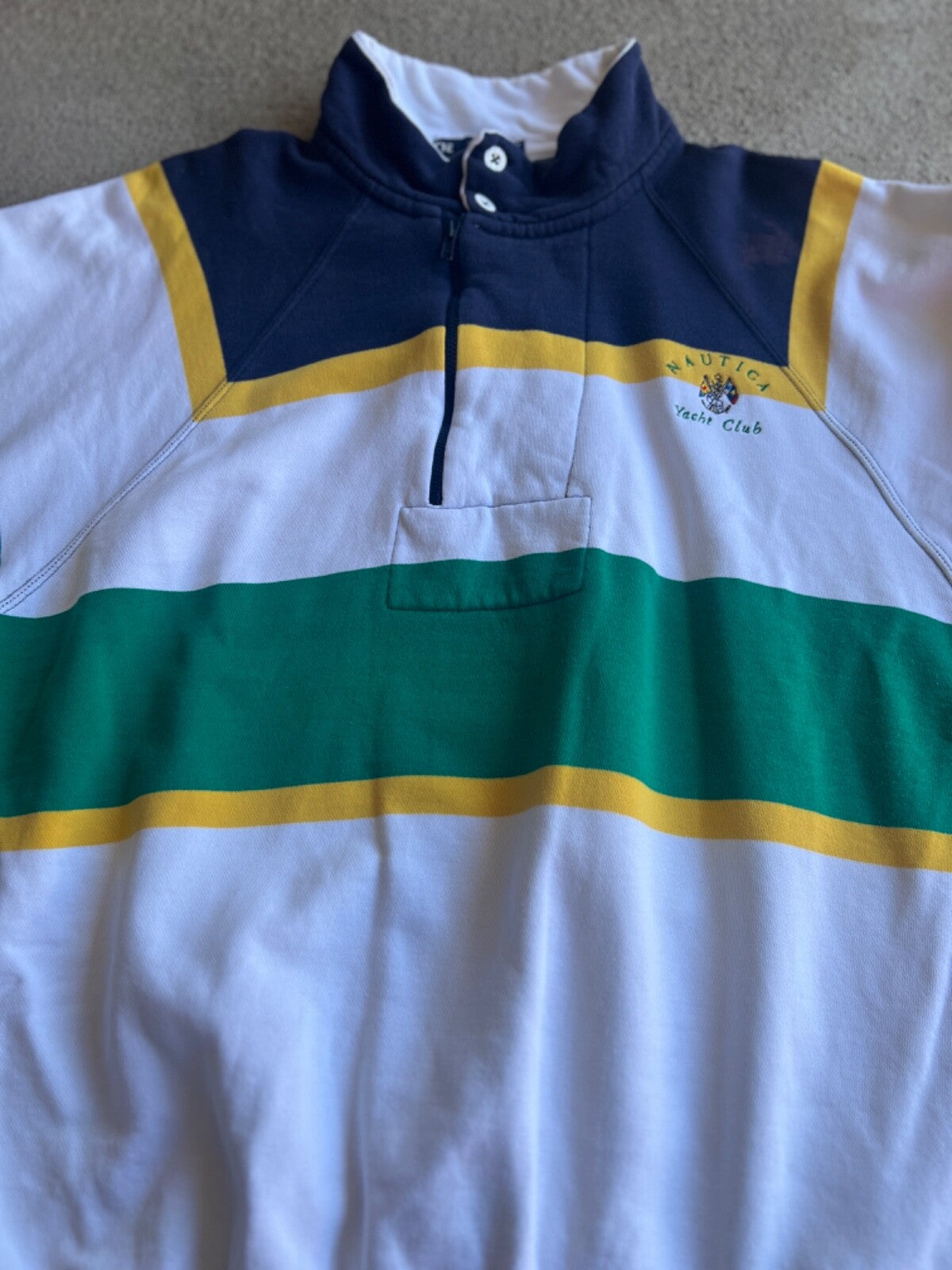 Vintage 90's Nautica "Yacht Club" Mock Neck Pullover Sweatshirt
